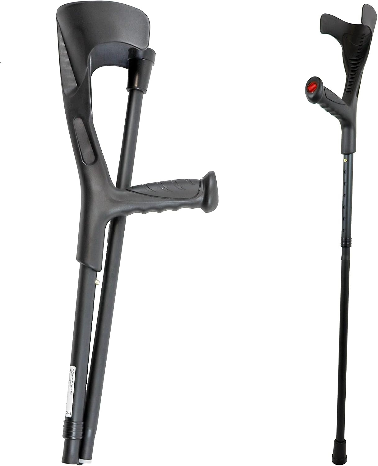 PEPE - Folding Stools for Adults (x2 Units, Open Cuff), Elbow Stools for Women, Pair Stools for Walking, Folding Stools Open Cuff, Aluminum Walking Stools for Men, Black - Maat 2 stuks