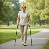 PEPE - Folding Stools for Adults (x2 Units, Open Cuff), Elbow Stools for Women, Pair Stools for Walking, Folding Stools Open Cuff, Aluminum Walking Stools for Men, Black - Maat 2 stuks