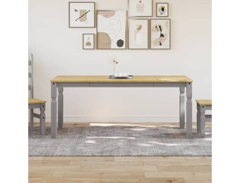 vidaXL Eettafel Corona 180x90x75 cm massief grenenhout grijs