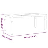 vidaXL Eettafel Corona 180x90x75 cm massief grenenhout grijs