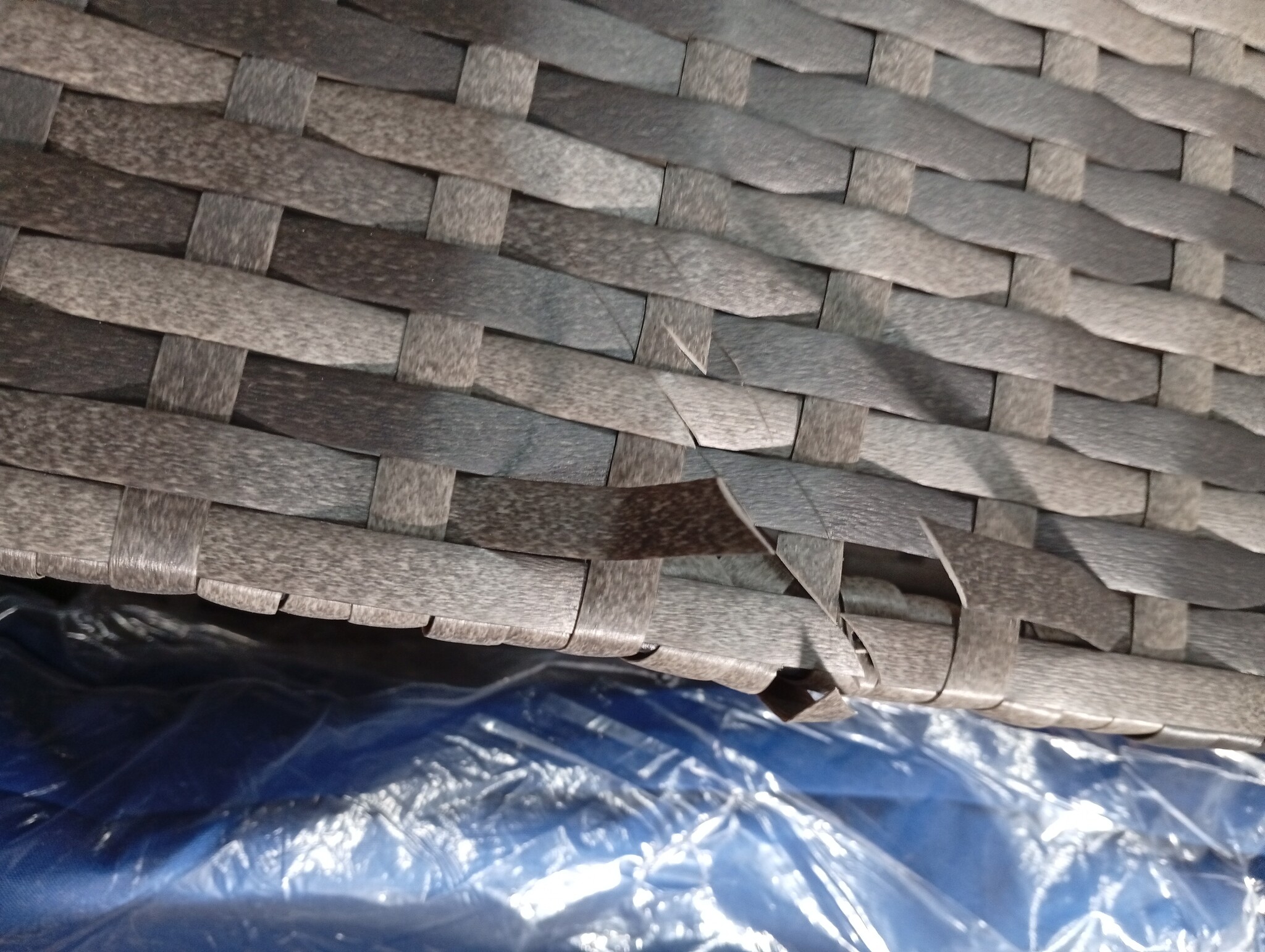 vidaXL Tuinbank 3-zits met kussens poly rattan grijs