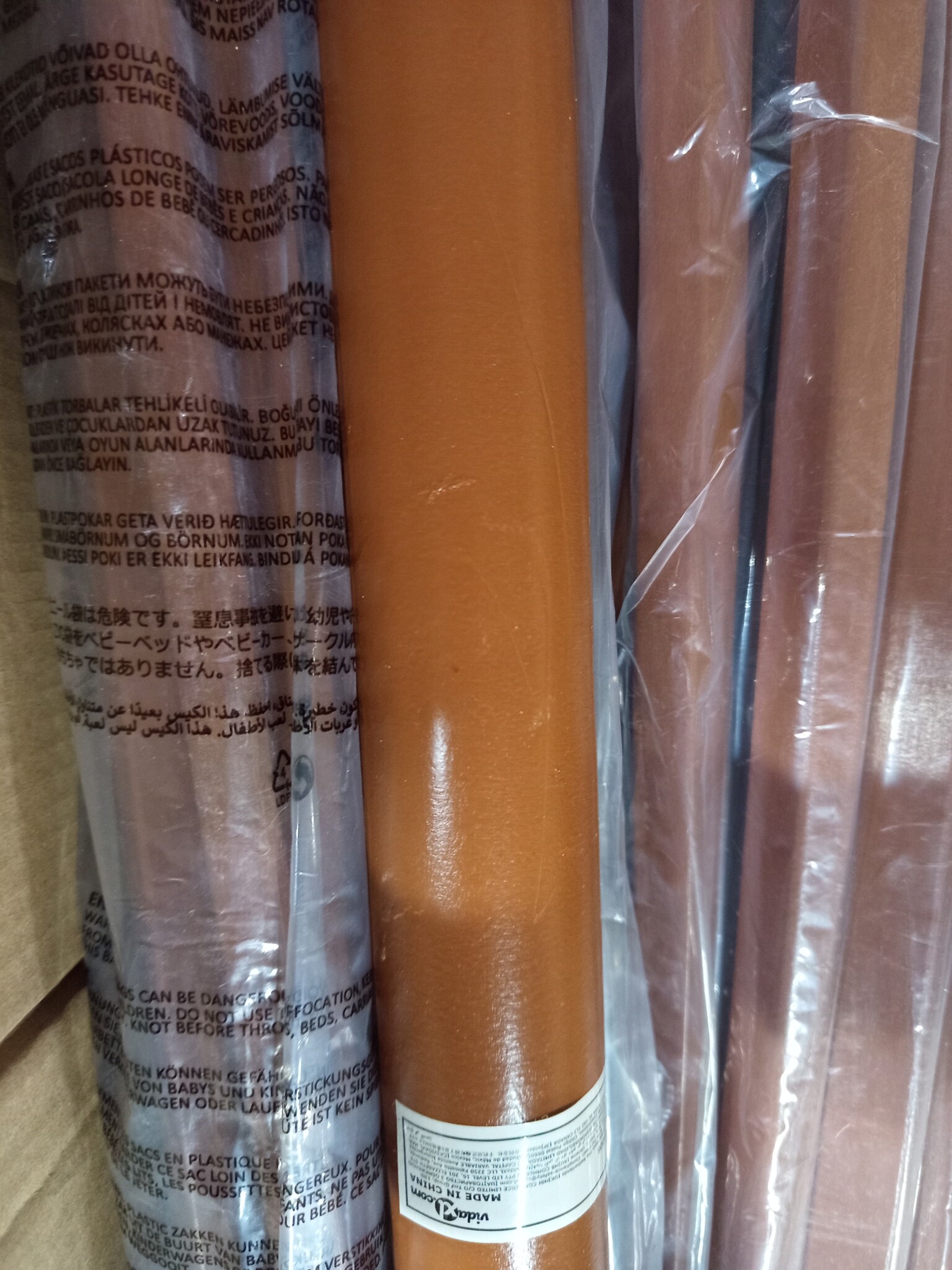vidaXL Parasol met houten paal 400x273 cm taupe