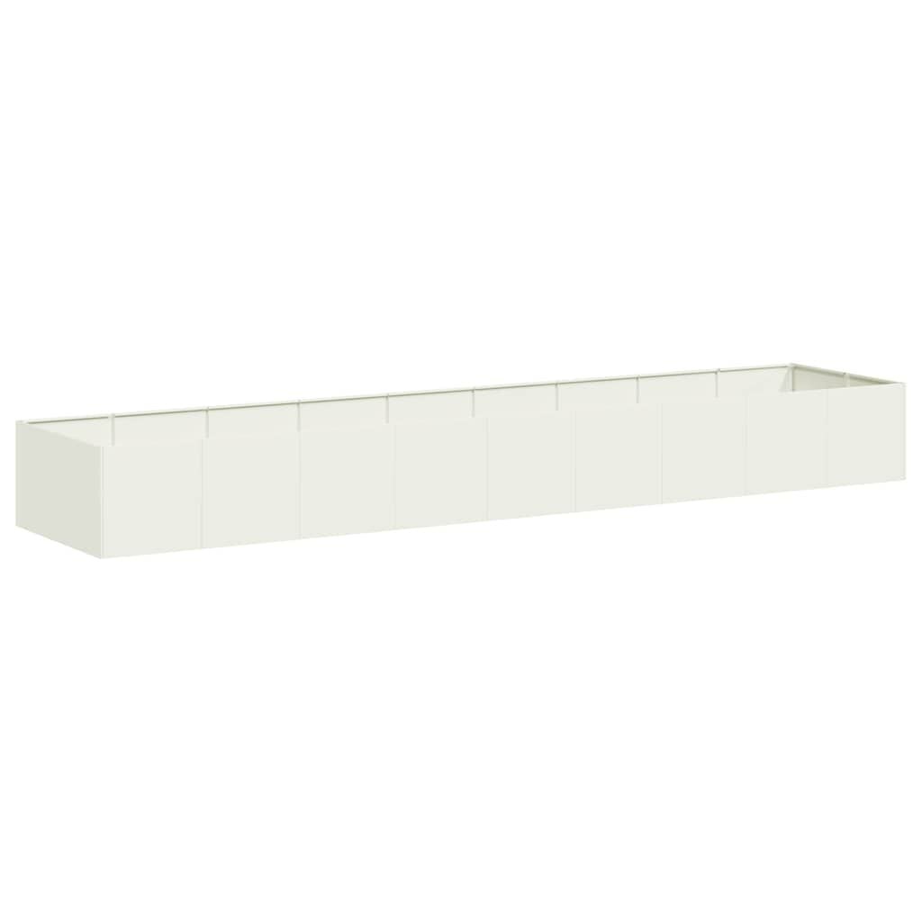 vidaXL Plantenbak 360x80x40 cm staal wit
