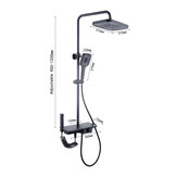 Regendoucheset - 30 cm - zwart - thermostaatkraan, handdouche & sproeier