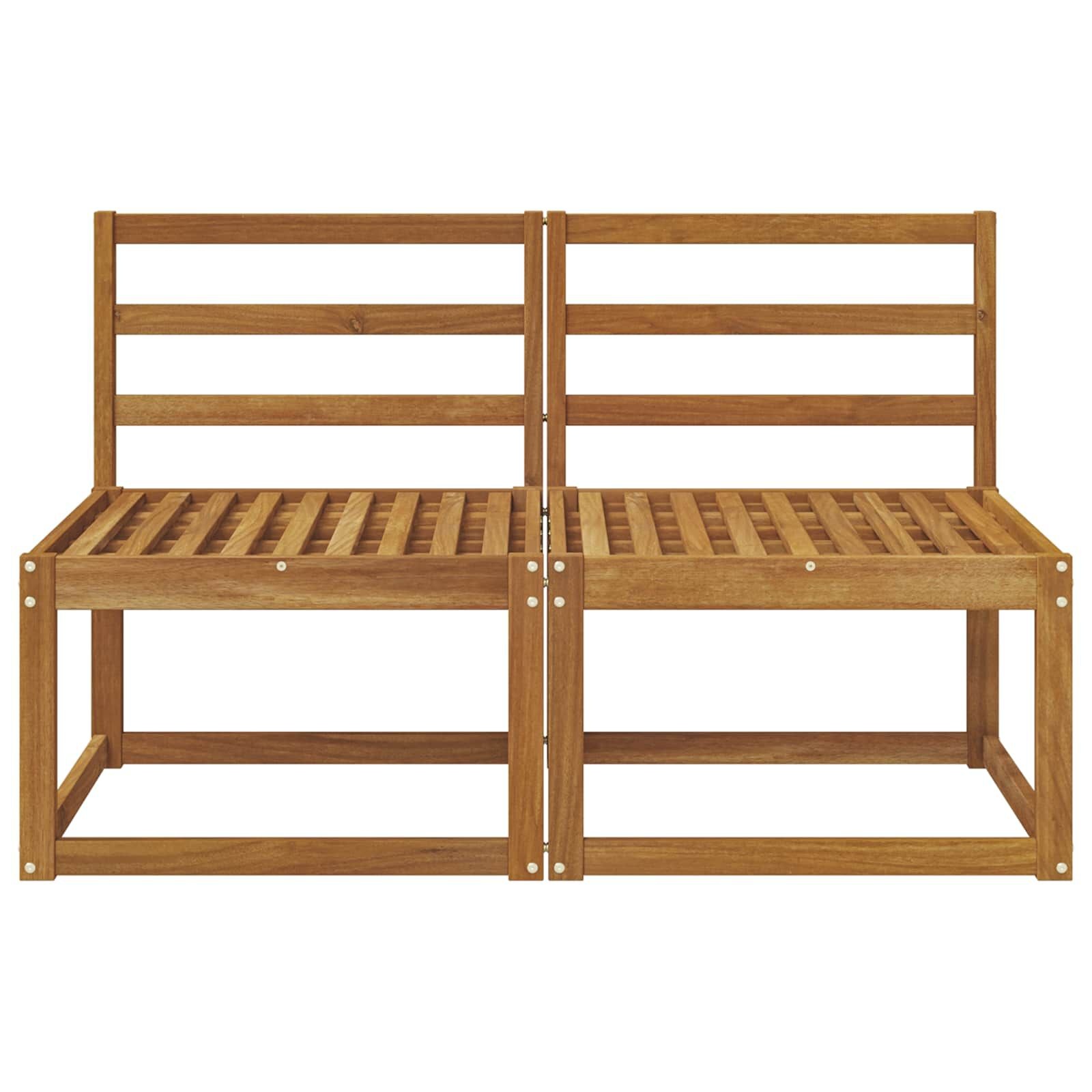 vidaXL 2 Stuk Buiten Midden Sofa Massief Acaciahout Naturel