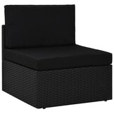 Zwarte Poly Rattan Sectionele Middenbank - 34% Korting