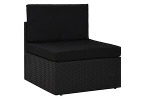 VidaXL Sectionele Middenbank - Poly Rattan Zwart (41% Korting)