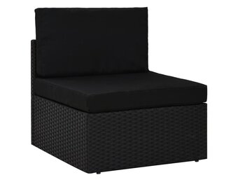 Zwarte Poly Rattan Sectionele Middenbank - 34% Korting