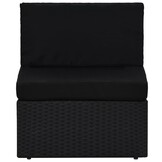 Zwarte Poly Rattan Sectionele Middenbank - 34% Korting
