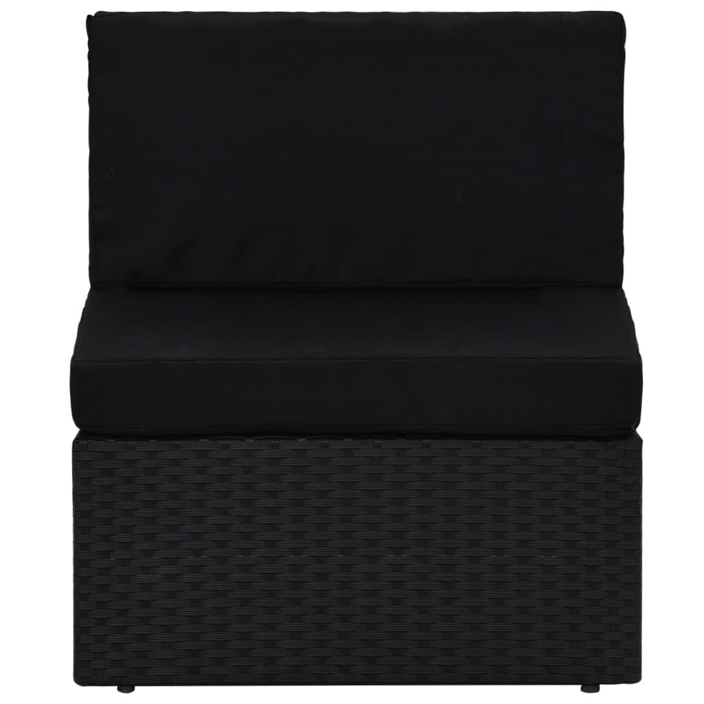 Zwarte Poly Rattan Sectionele Middenbank - 34% Korting