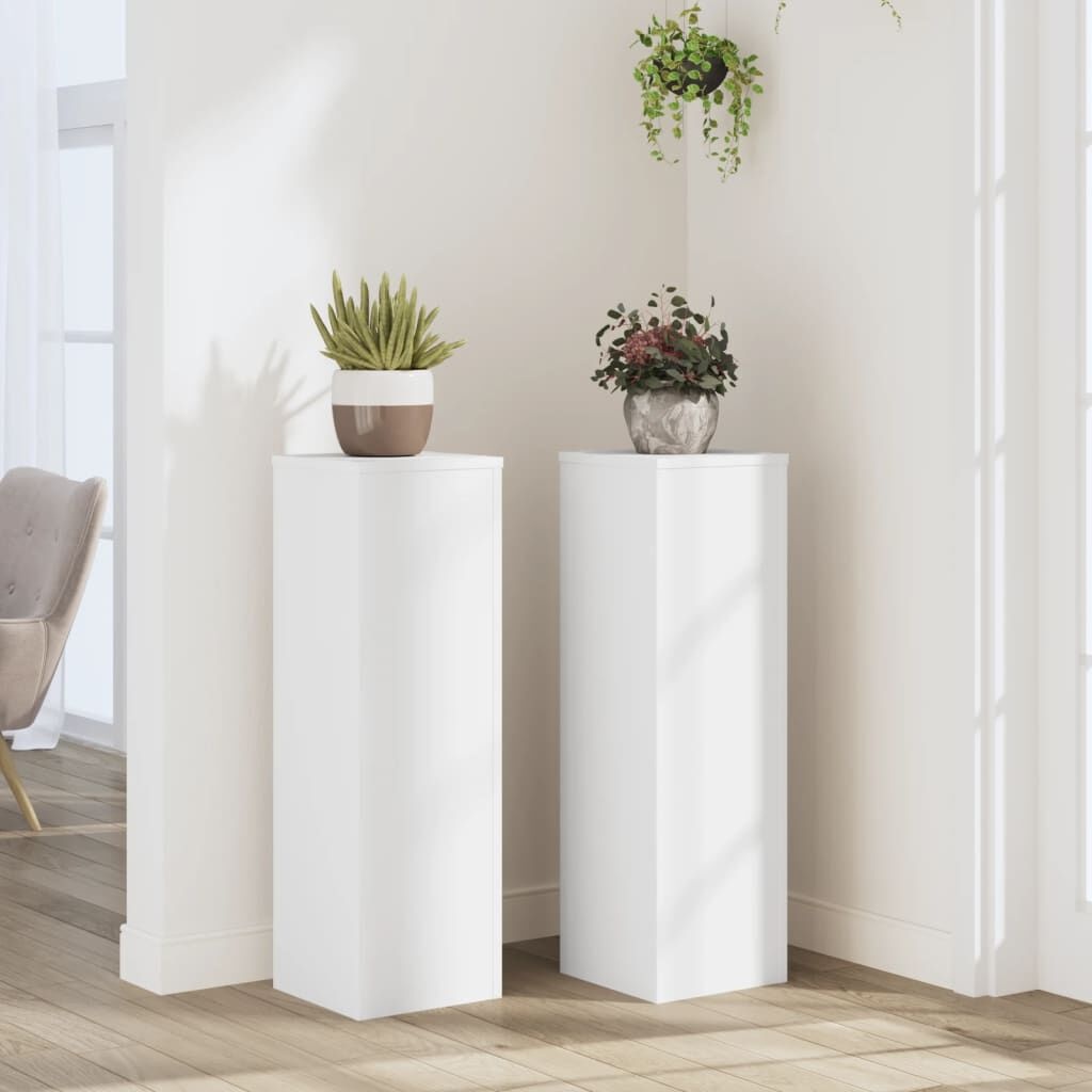 VidaXL Plantenstandaards Hout Wit 2 stuks 25x25x80 cm - 34% Korting