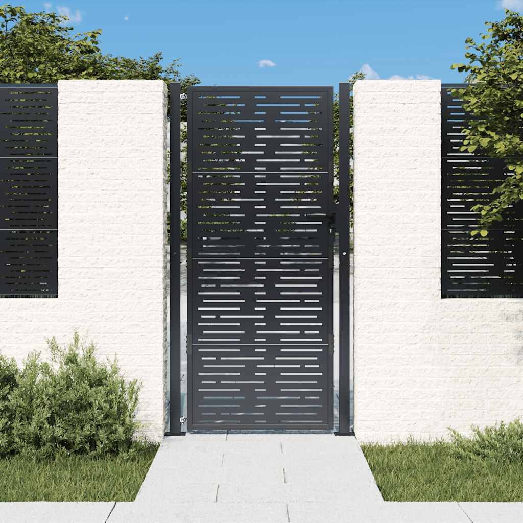 VidaXL Poort 105x180 cm Staal Antraciet - 35% Korting