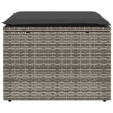 Tuinkruk met Kussen Poly Rattan Grijs 55x55x37 cm - 52% Korting