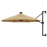 Wandparasol met LED's 300 cm Taupe - 34% Korting