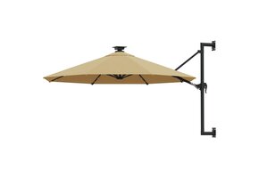 Wandparasol met LED's 300 cm Taupe - 34% Korting