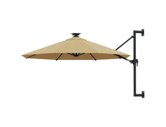 Wandparasol met LED's 300 cm Taupe - 34% Korting