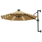 Wandparasol met LED's 300 cm Taupe - 34% Korting