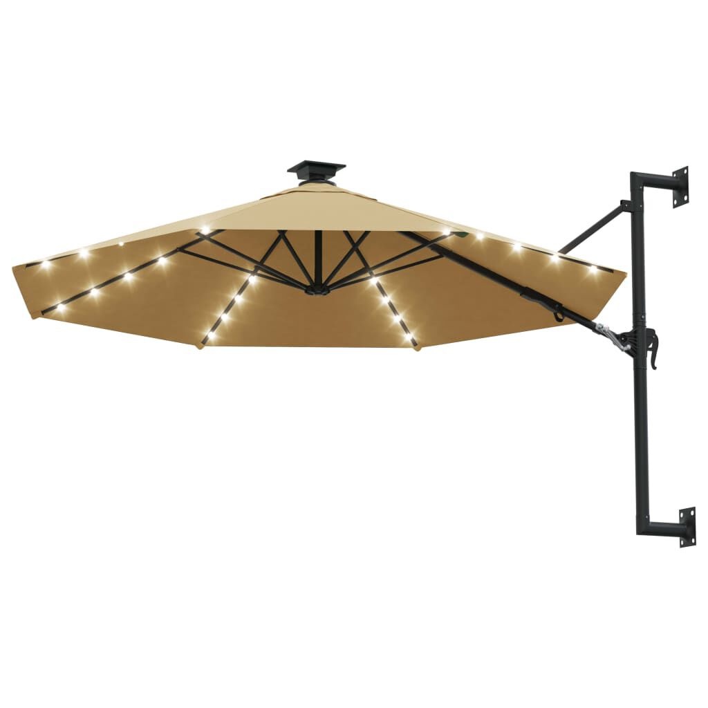 Wandparasol met LED's 300 cm Taupe - 34% Korting