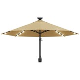 Wandparasol met LED's 300 cm Taupe - 34% Korting