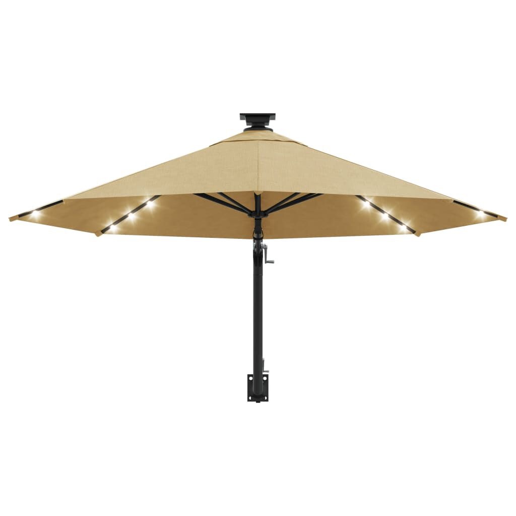 Wandparasol met LED's 300 cm Taupe - 34% Korting
