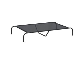 vidaXL Verhoogde Hondenmand Zwart 130x80x20 cm Textiel & Staal - 33% Korting