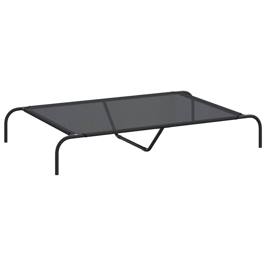 vidaXL Verhoogde Hondenmand Zwart 130x80x20 cm Textiel & Staal - 33% Korting