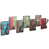 Kapstok massief gerecycled hout met 7 haken - 34% korting