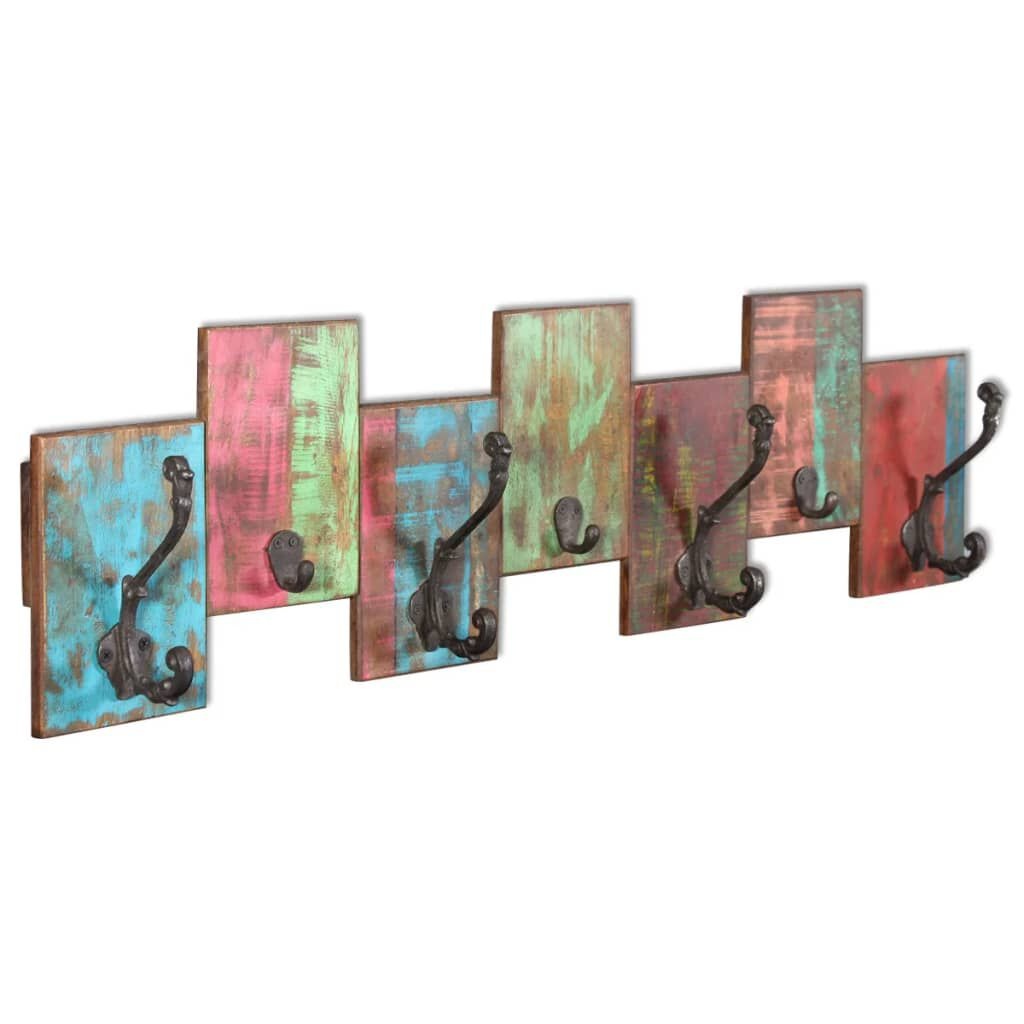 Kapstok massief gerecycled hout met 7 haken - 34% korting