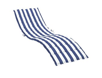 Ligbedkussen Blauw/Wit Gestreept - 200x70x4cm - Oxford Stof