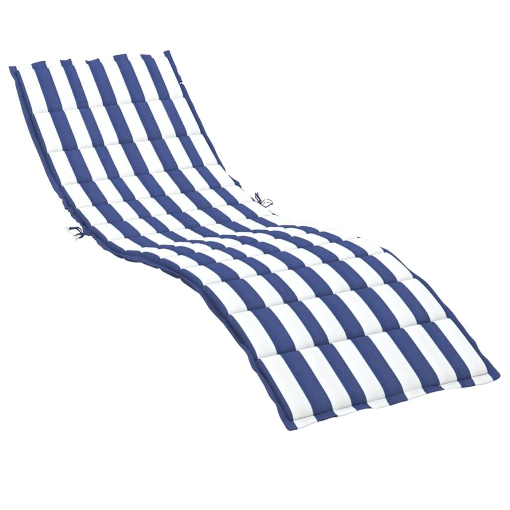 Ligbedkussen Blauw/Wit Gestreept - 200x70x4cm - Oxford Stof