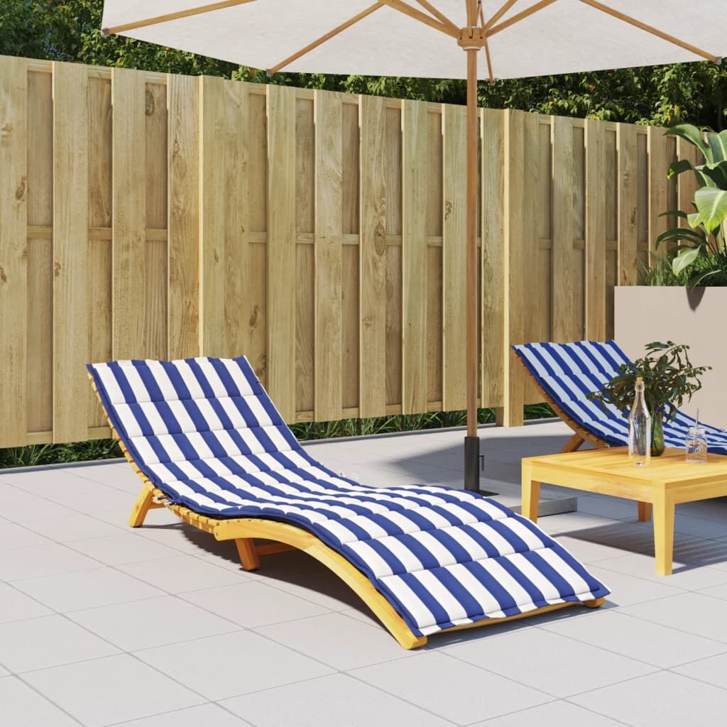 Ligbedkussen Blauw/Wit Gestreept - 200x70x4cm - Oxford Stof