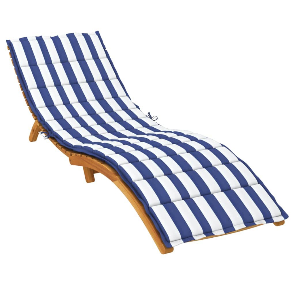Ligbedkussen Blauw/Wit Gestreept - 200x70x4cm - Oxford Stof