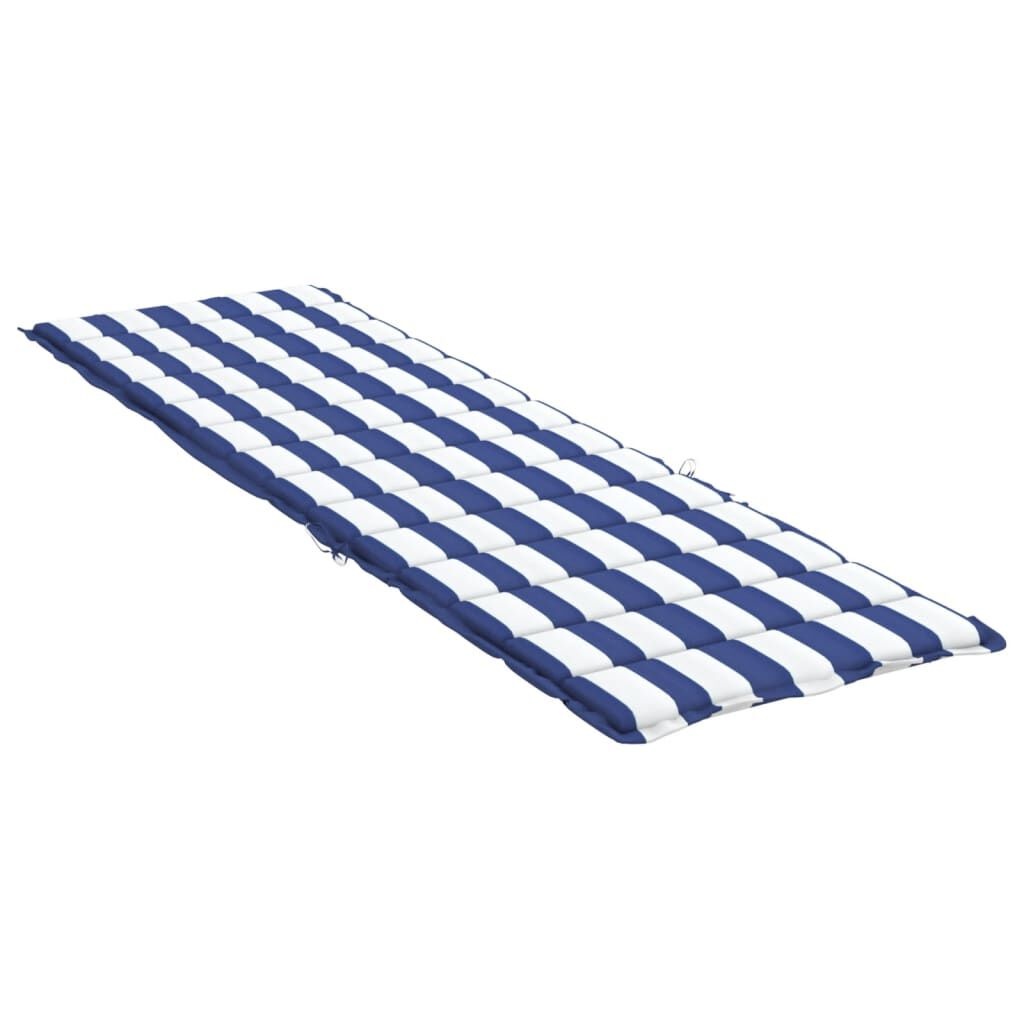 Ligbedkussen Blauw/Wit Gestreept - 200x70x4cm - Oxford Stof
