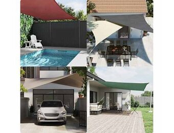 vidaXL Zonnescherm Vierkant 5x5m Taupe Oxford Stof - 34% Korting