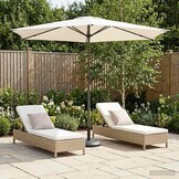 VidaXL Tuinparasol Rechthoekig Crèmekleurig 270x270 cm - 34% Korting