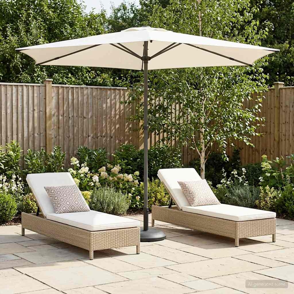 VidaXL Tuinparasol Rechthoekig Crèmekleurig 270x270 cm - 34% Korting