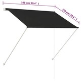 vidaXL Uittrekbare Luifel 100x150 cm Antraciet - 33% Korting