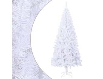 Witte Kunstkerstboom met Standaard 210 cm, 910 Takken (33% Korting)