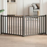Inklapbaar Hondenhek 160cm Massief Vurenhout Zwart - 33% Korting