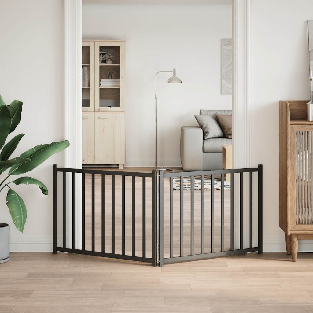 Inklapbaar Hondenhek 160cm Massief Vurenhout Zwart - 33% Korting