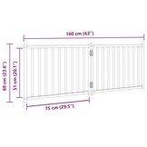Inklapbaar Hondenhek 160cm Massief Vurenhout Zwart - 33% Korting