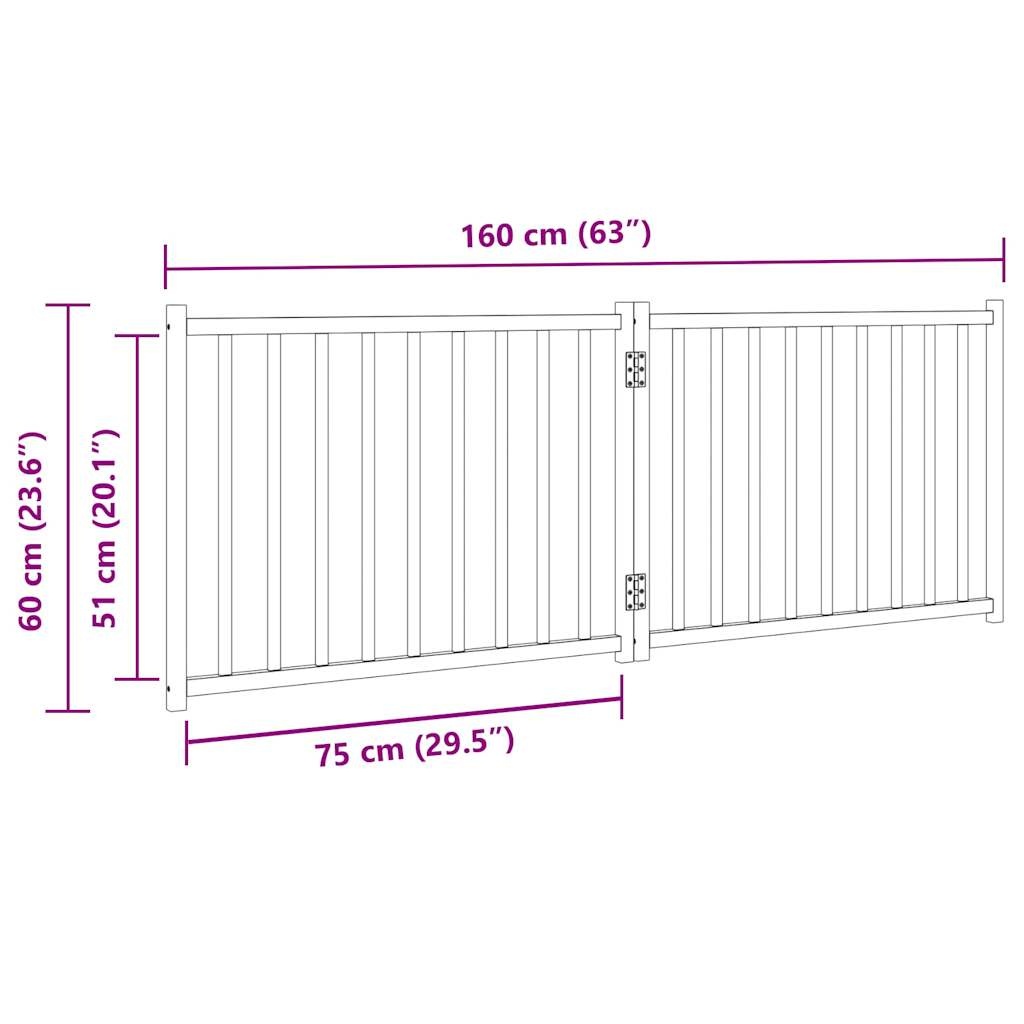 Inklapbaar Hondenhek 160cm Massief Vurenhout Zwart - 33% Korting