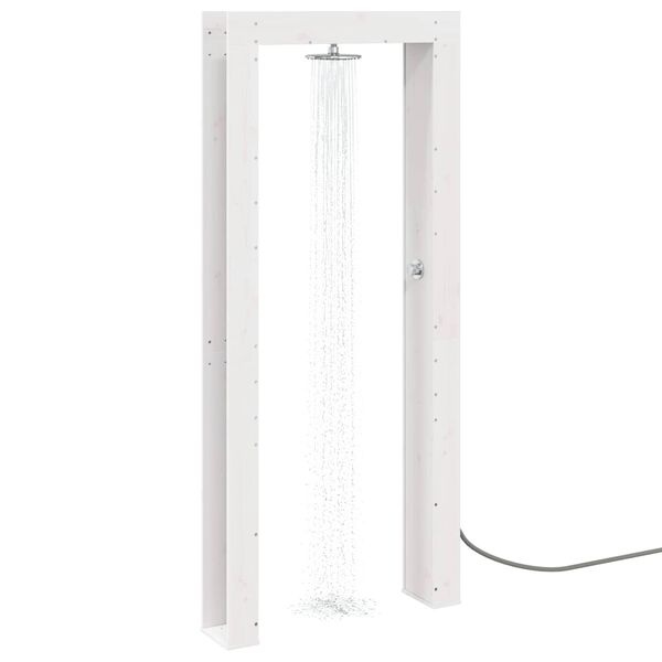 Buitendouche 226 cm Grenenhout & RVS - Wit (54% korting)