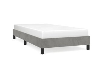 Lichtgrijs Fluweel Bedframe 100x200 cm - 34% Korting