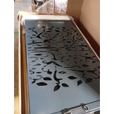 Antraciet stalen tuispoort 105x205 cm met boomontwerp - 55% korting