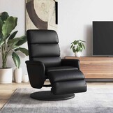 Verstelbare Fauteuil met Voetensteun - Zwart Kunstleer (54% Korting)