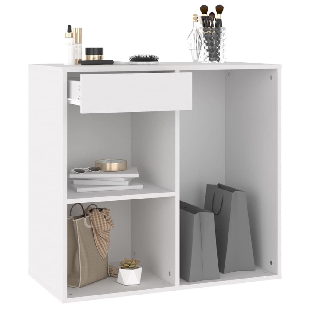 Cosmeticakast Bewerkt Hout Wit 80x40x75 cm - 57% Korting!