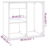 Cosmeticakast Bewerkt Hout Wit 80x40x75 cm - 57% Korting!