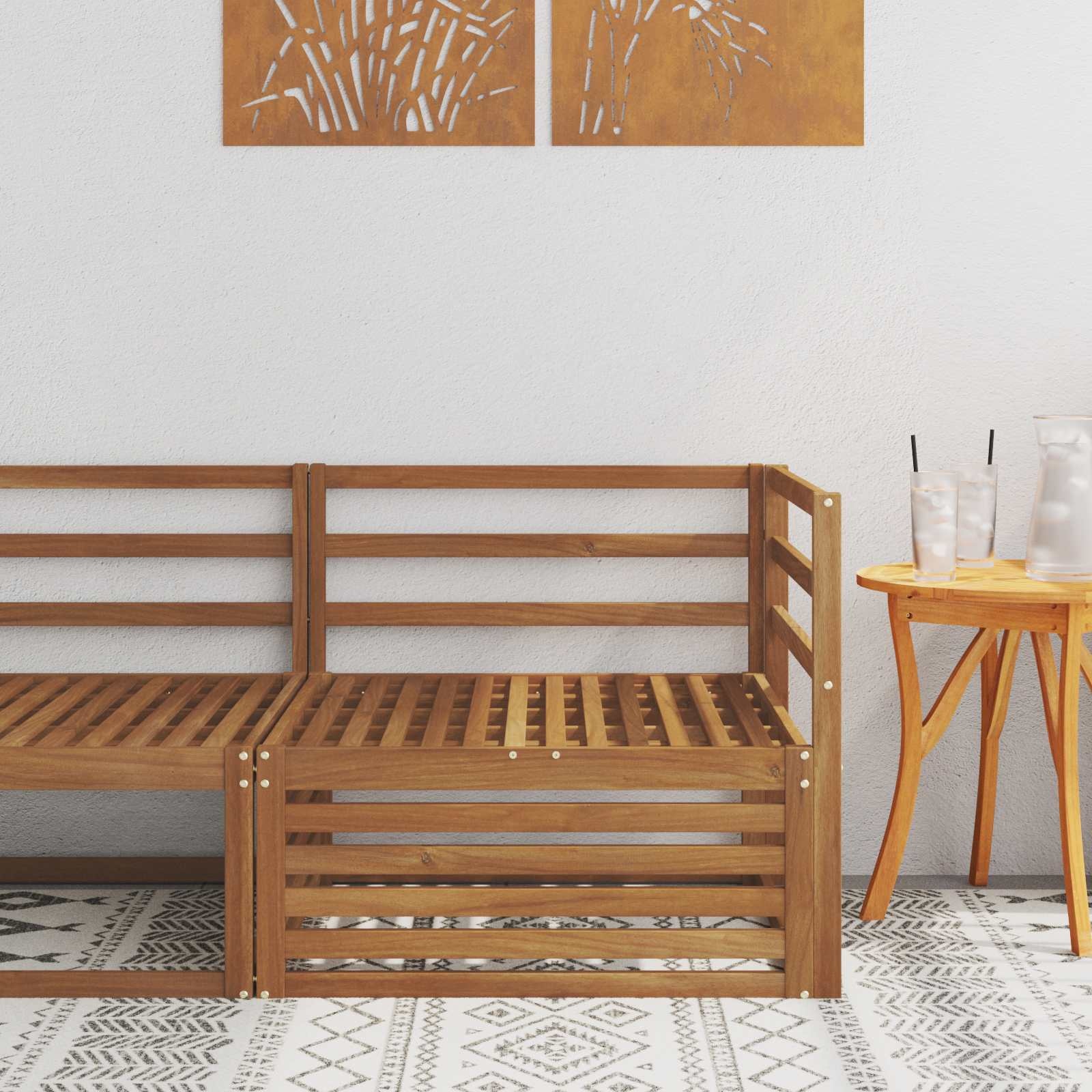 vidaXL Hoekbank Acaciahout Naturel 83x83x73 cm - 53% Korting