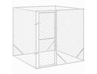 vidaXL Hondenkennel Buiten 2x2x2m Gegalvaniseerd Staal Zilver - 34% Korting!